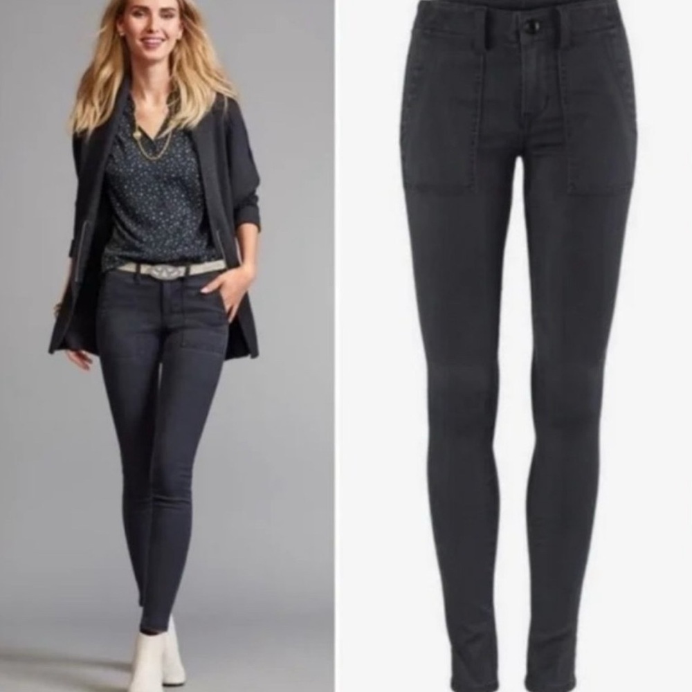 Cabi The Quest Trouser Pants Gray Railroad Stripe
